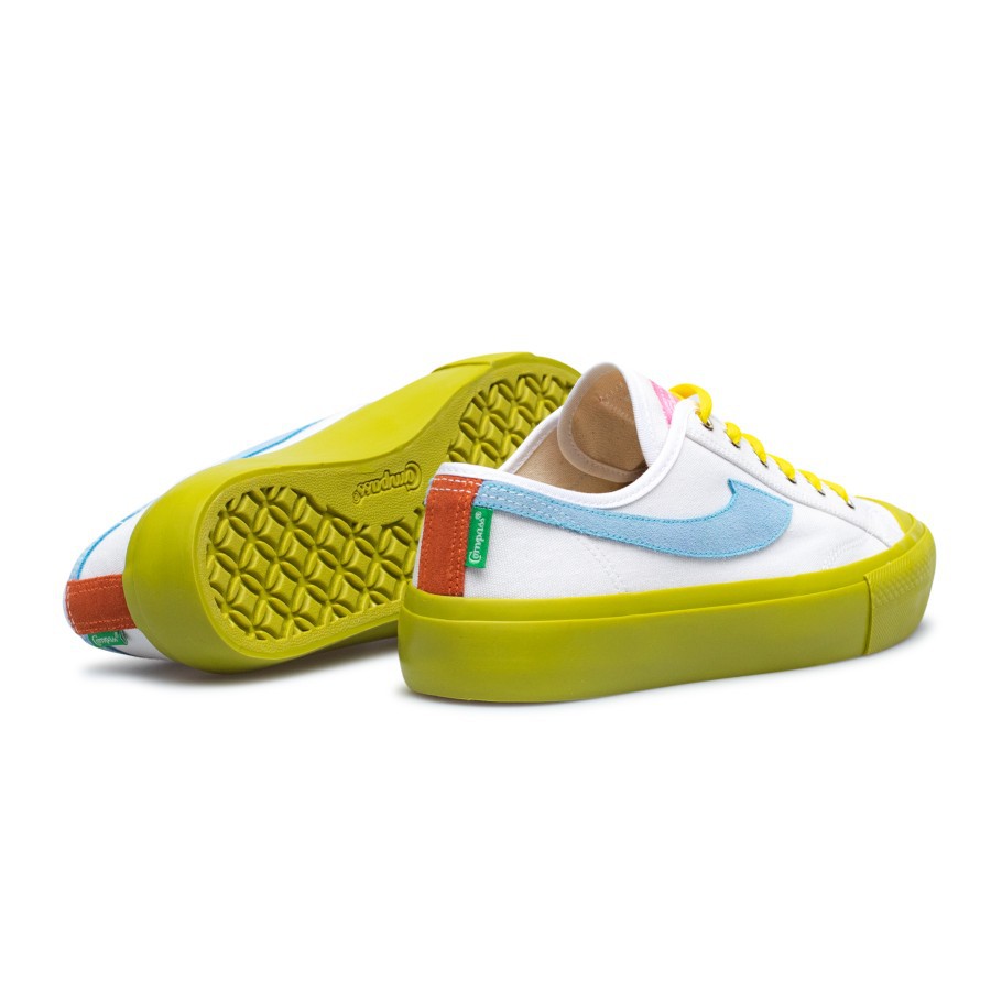 Sepatu Compass Matcha Low Version [White Matcha/Blue Matcha]-3