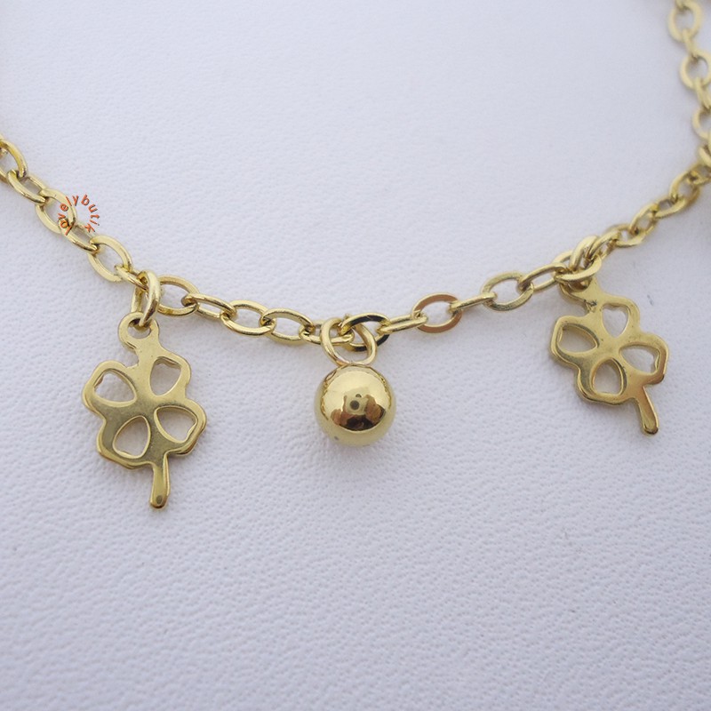 LovelyButik -  Clover Gelang Tangan Titanium Gold - GOLD