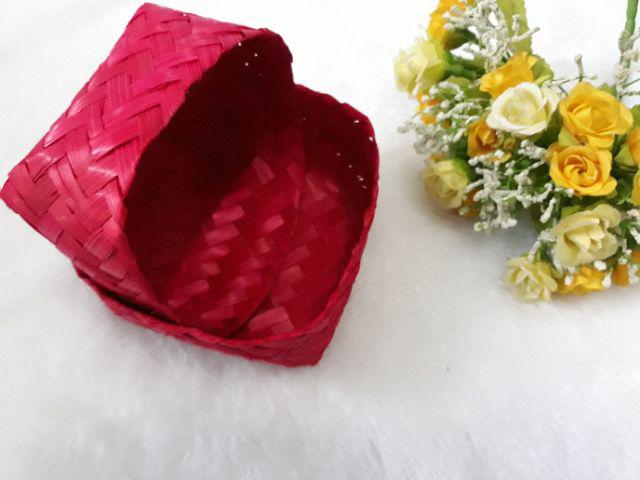 (b1002) Sepasang Besek Warna 10cm Besek Snack Besek Makanan Besek Bambu Besek Kotak Besek Murah