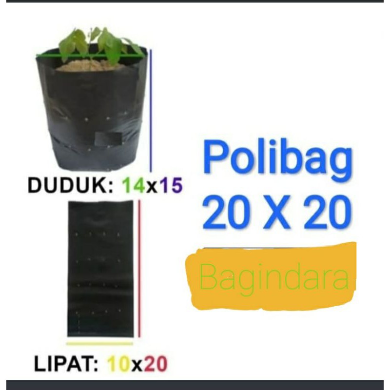 Plastik Polibag 20 x 20 berat 500gram warna hitam