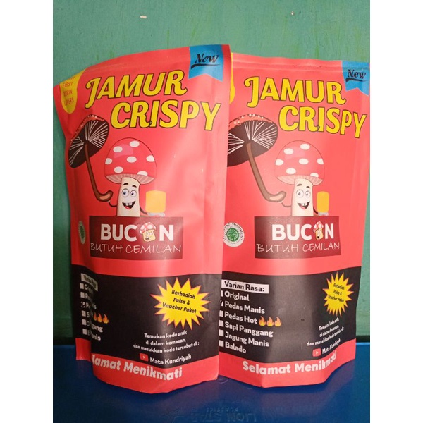 

Jamur Crispy Bucin Bermacam Varian Rasa Harga Murah 10k