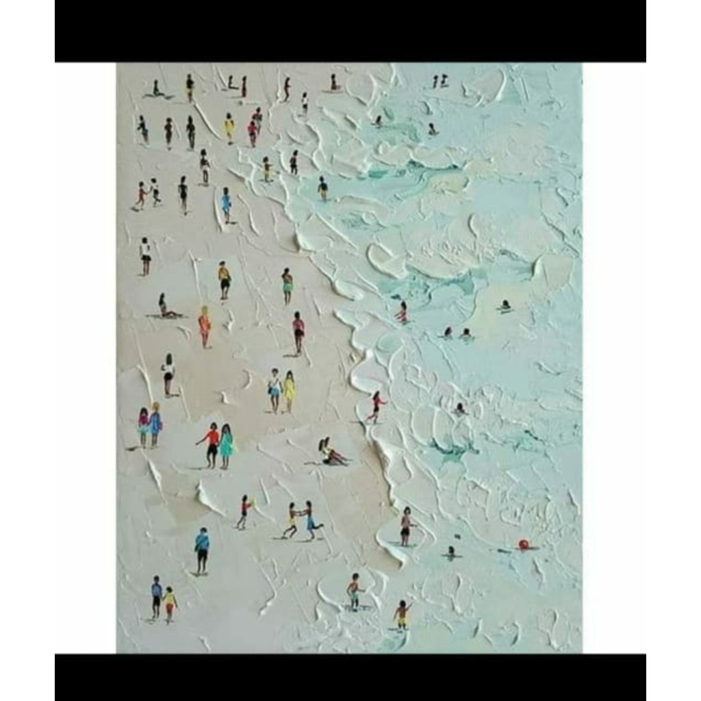 Lukisan kanvas pemandangan laut luas 135 x 85 cm RD ed