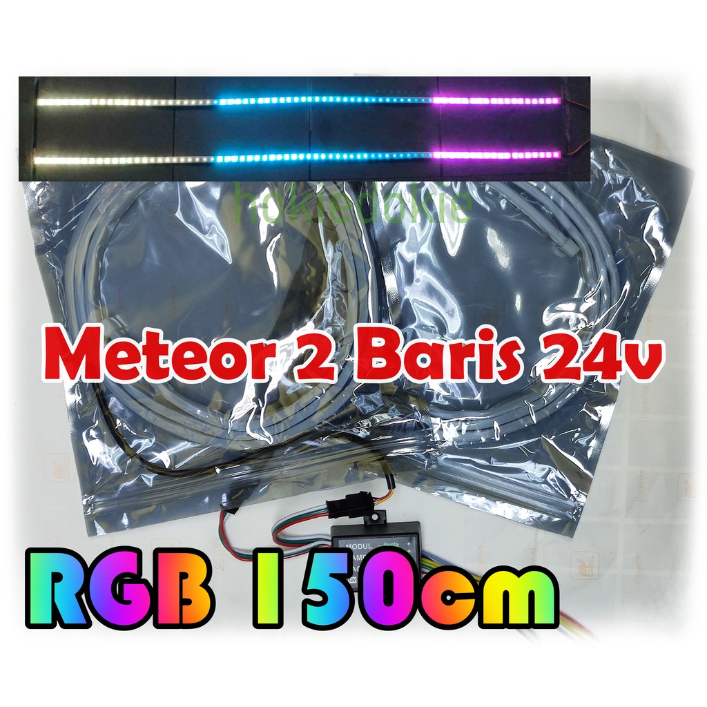 Led RGB 1.5m 150cm Multi Mode Tail Lamp 2 Baris 12v 24v Extra Panjang