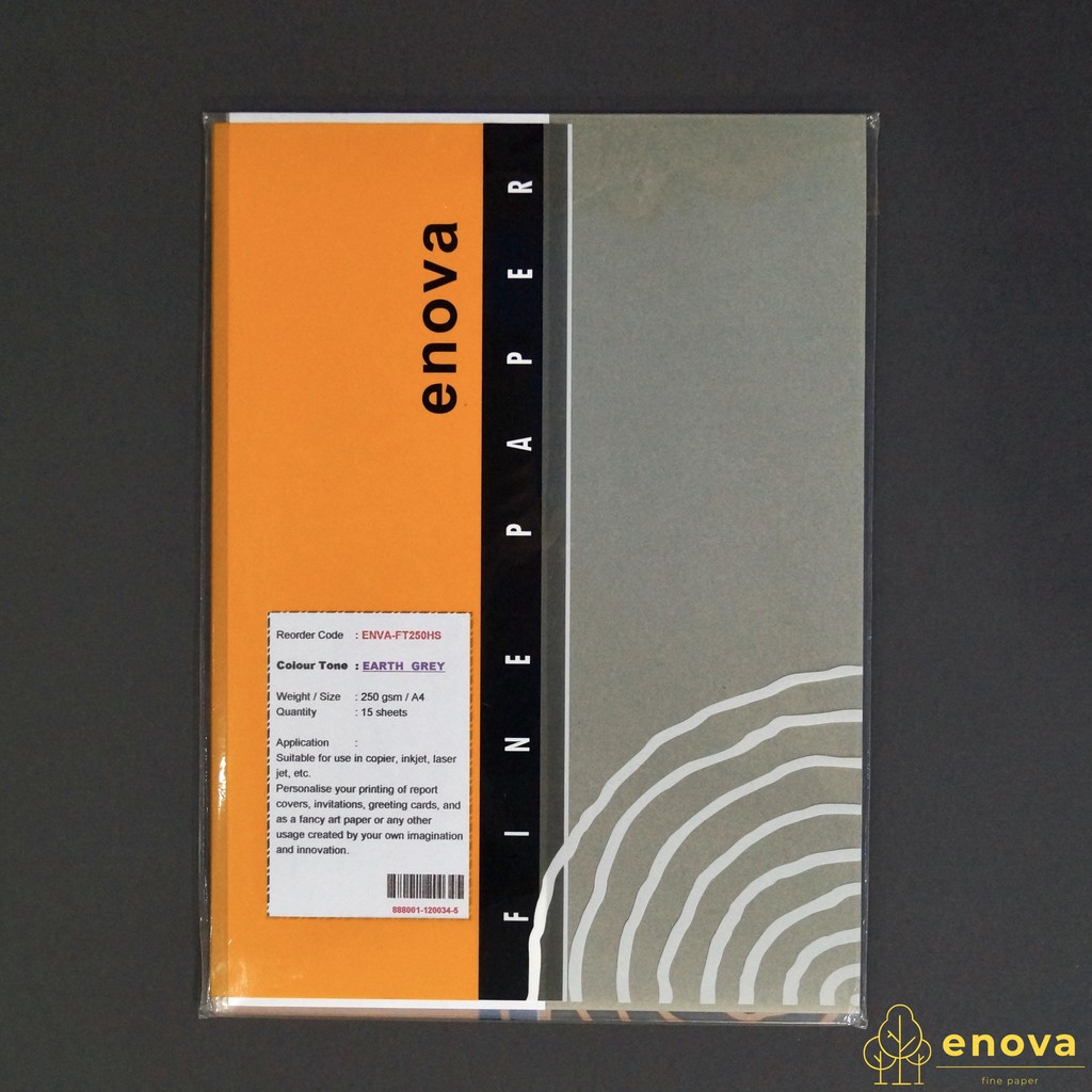

Fancy Art Paper ENOVA | Earth Grey | A4 250GSM (Abu-Abu)