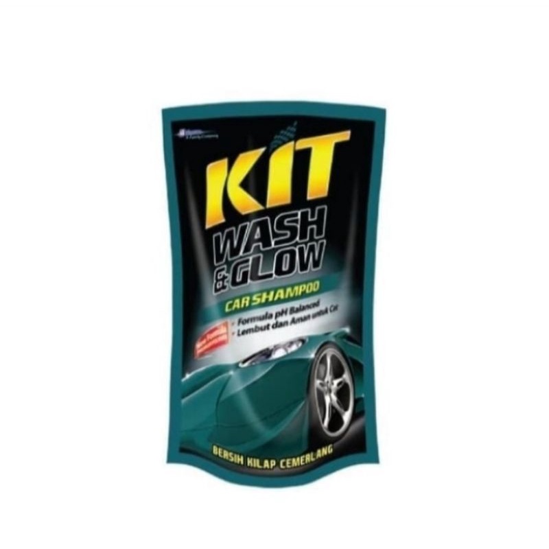 kit wash &amp; glow 800ml shampoo mobil dan motor