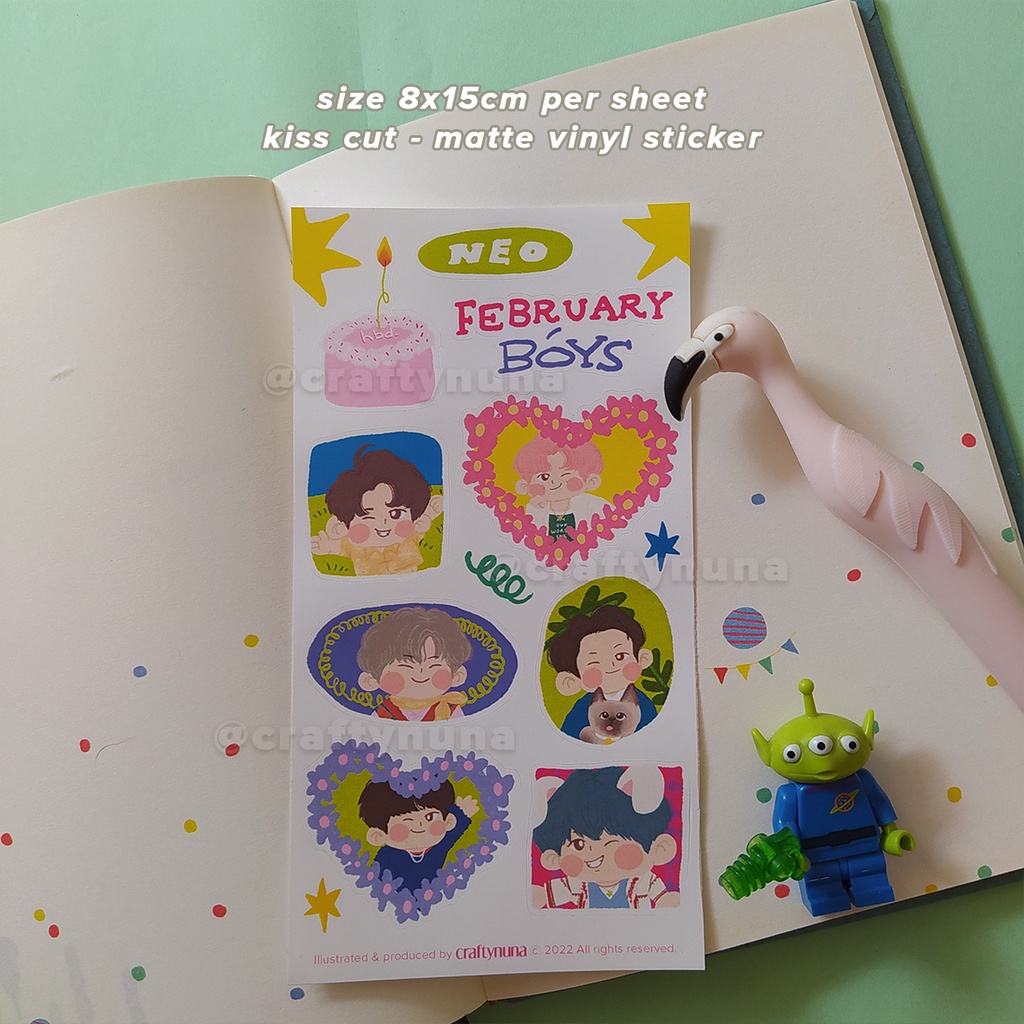 (NC-028) NEO FEBRUARY BOYS STICKER SET BIRTHDAY BOY NCT 127 DREAM WAYV FANART stiker kpop deco cartoon chibi cute