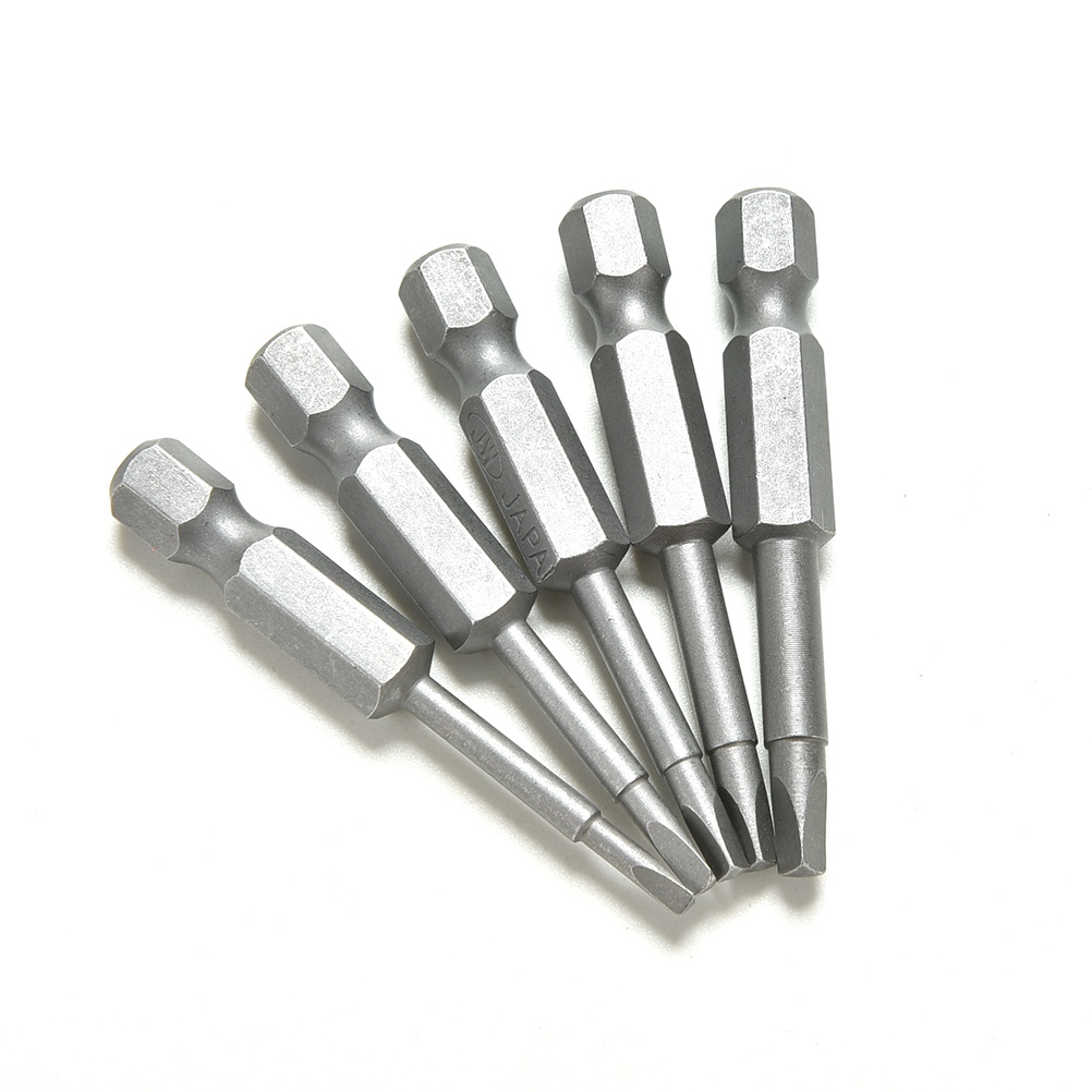 &lt; E2id &amp; &gt; 5pcs / Set Kepala Obeng Hex Shank 1 / 4 Magnetik 50mm Bahan S2 Steel