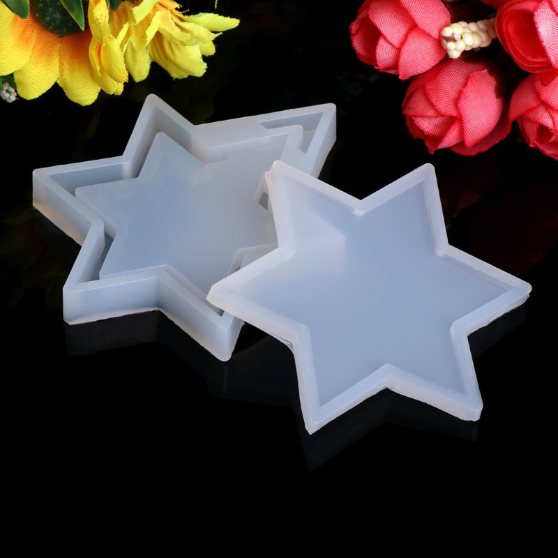 Glitter Transparent Silicone Pendant Mould Resin Star DIY Jewelry Making Tool Fondant Cake