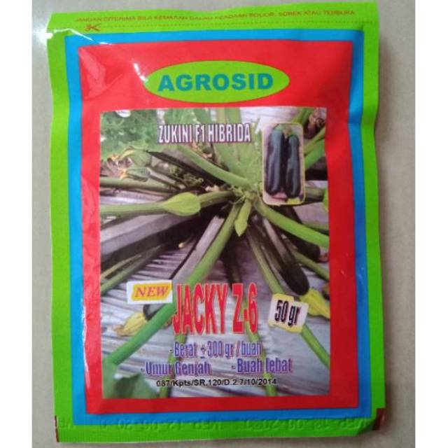 50 gr Benih Zukini Jacky Z-6 Bibit Timun Jepang Jeki Jaki Z6 Agrosid