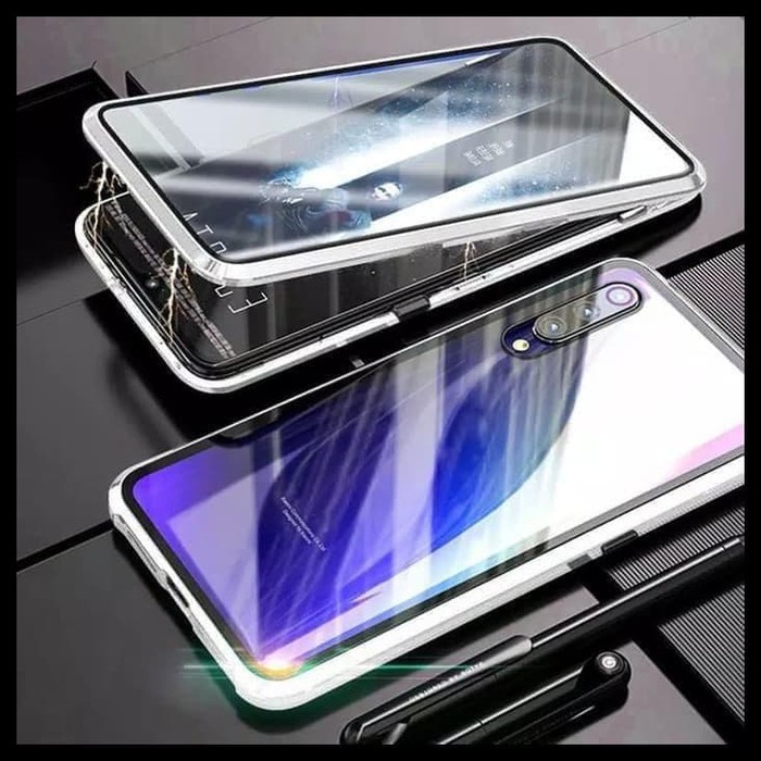 Case Magnetic Kaca Depan Belakang Premium Glass 2 in 1 Mi Note 10