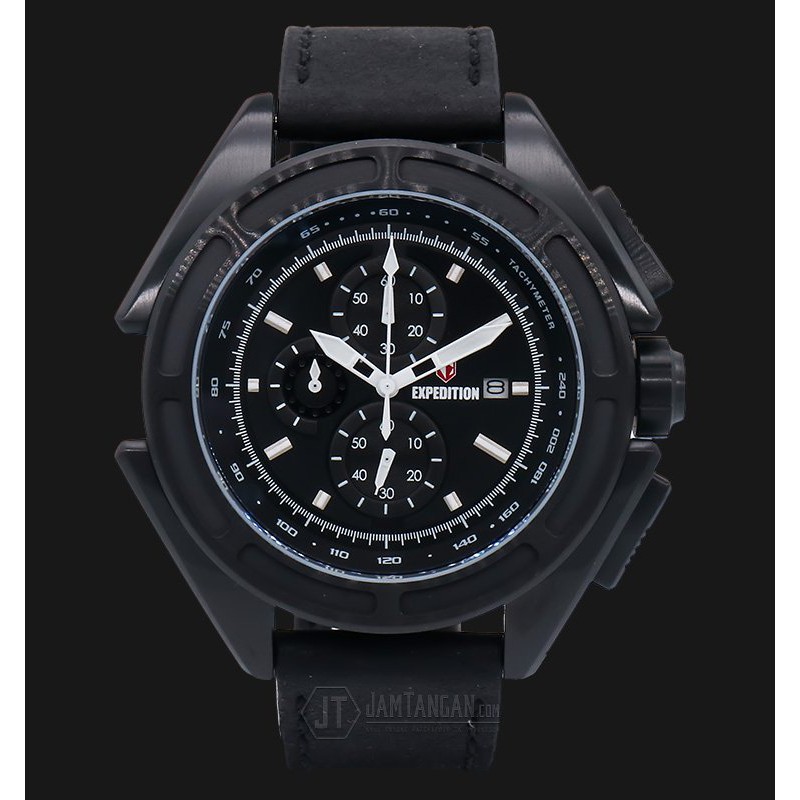 Expedition E 6712 M C LIPBA Man Black Dial Black Leather Strap