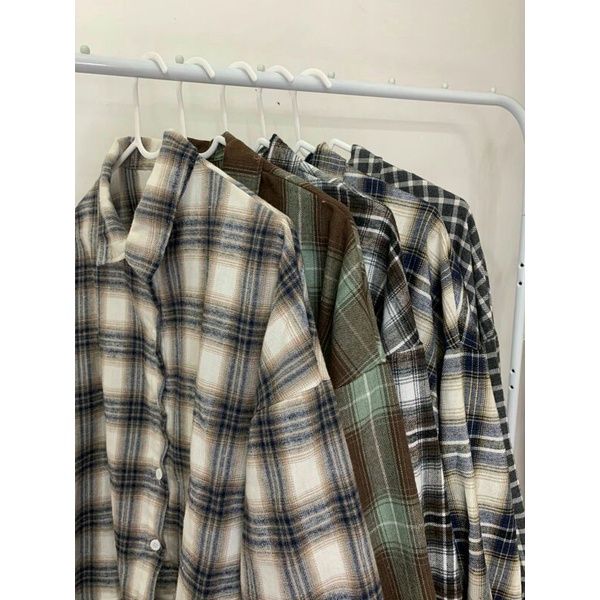 BUY 2 GET 1 FREE Kemeja Tartan Flanel