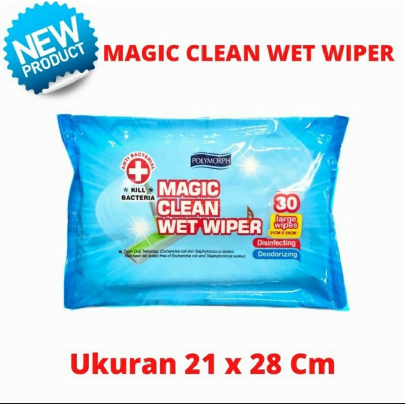 ( PAKET 6 PACK ) MAGIC CLEAN WET WIPER 21x28CM / TISU BASAH PEMBERSIH LANTAI 30&quot;S