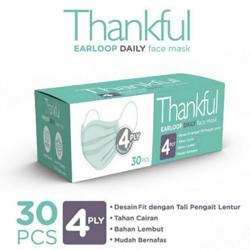 Masker Thankful 4 ply isi 30 - Dewasa