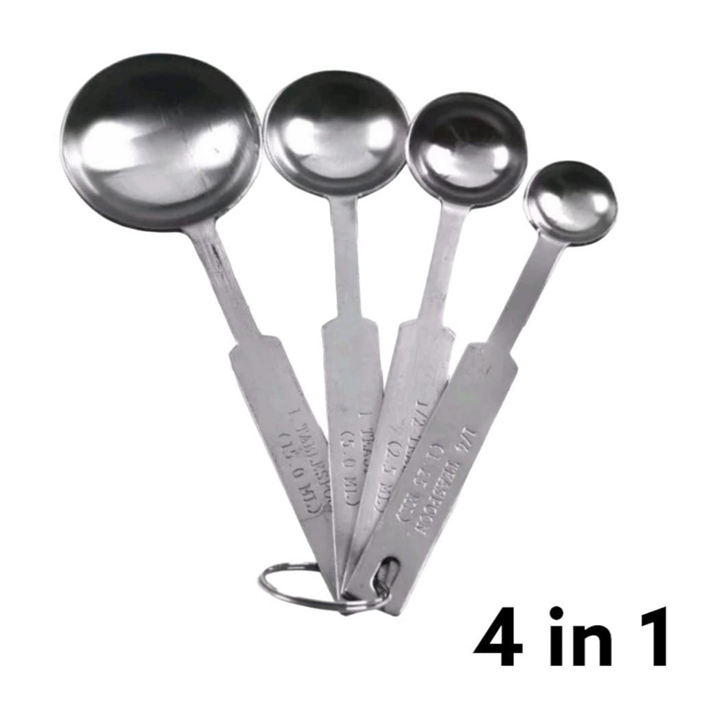 Sendok Takar Stainless 4 in 1 Set Ukur Measuring Spoon