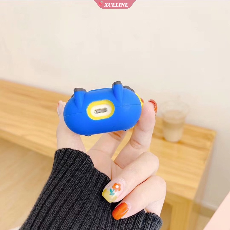 Cover Pelindung Headphone Bluetooth Bahan Silikon Motif Kartun Minions Untuk AirPods 1 2 3 pro