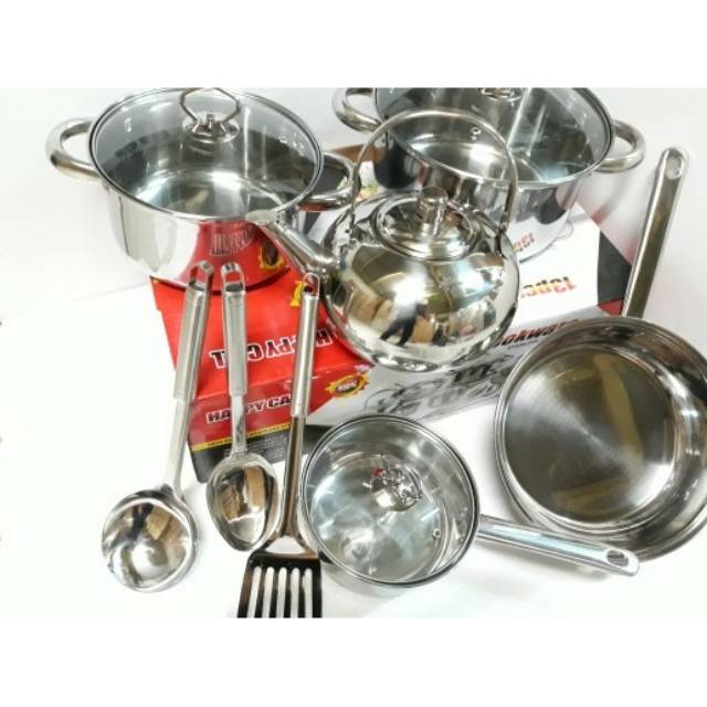 Panci Set Stainless Happy Call 13Pcs ( Bisa Untuk Kompor Induksi )