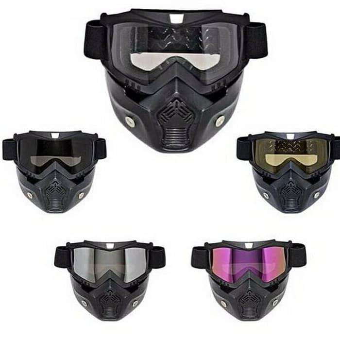 Kacamata Google Mask / Google Masker /Topeng Helm Halfface Model Shark