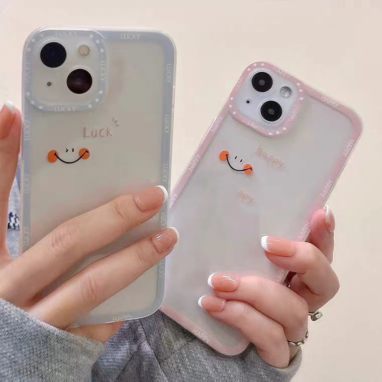 Casing Silikon TPU Iphone 14 13 12 Mini 11 10 Pro XS Max X XR 8 7 6 6S Plus Motif Smile