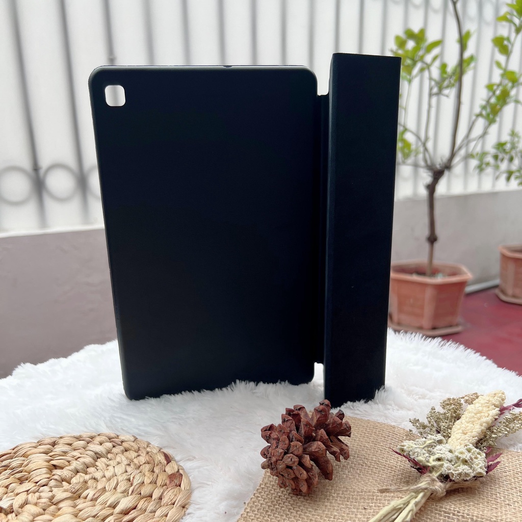 Smart Case Samsung Galaxy Tab S6 Lite Case Stand Flip Bahan Kulit Silicone Magnetik