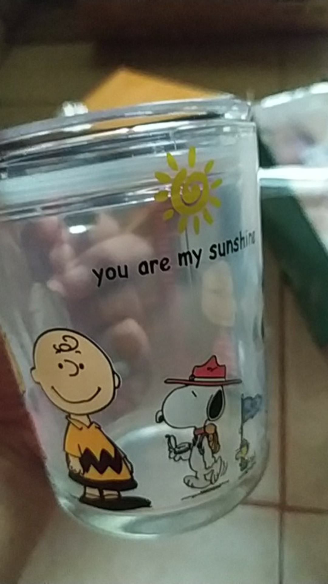 Mug Kaca + Sedotan+ Pegangan/glass Handle + Straw Gelas Kaca Motif Karakter/gelas Karakter 350ml