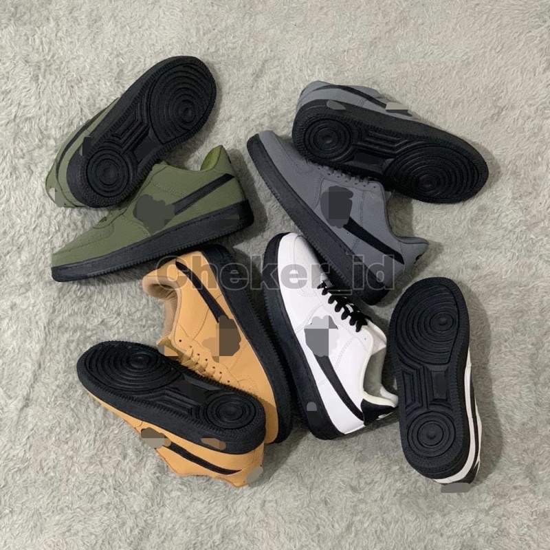 TERLARIS!! SEPATU A1R FORC3 1 ONE MID LOW BLACK WHITE HITAM PUTIH TAN BROWN ARMY ABU SEPATU SNEAKERS TERBARU