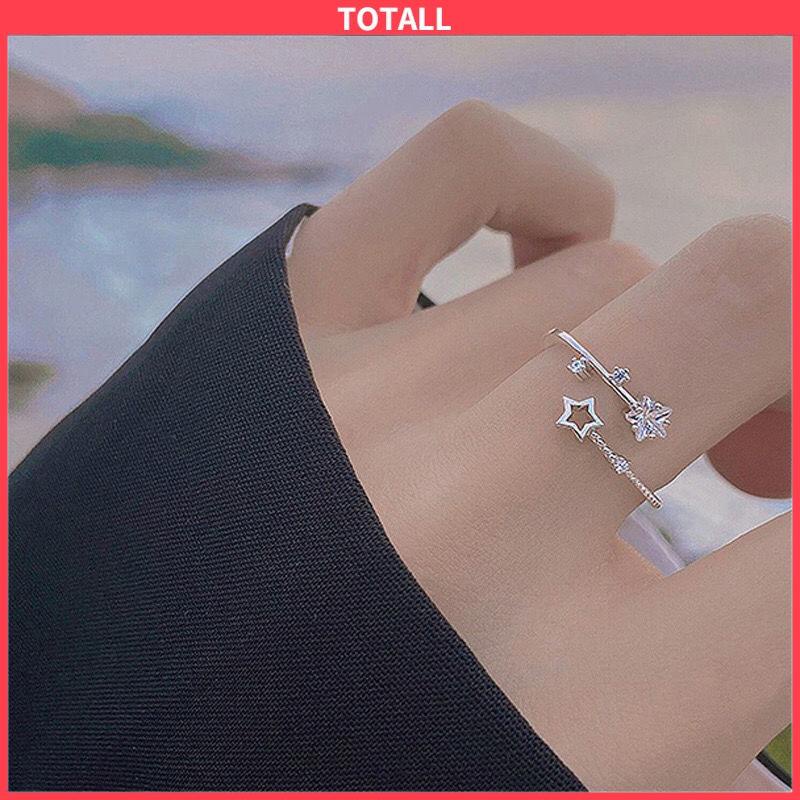 COD Cincin Kupu-Kupu Berlian Flash Cincin Jari Telunjuk Fashion Wanita Sederhana-Totall