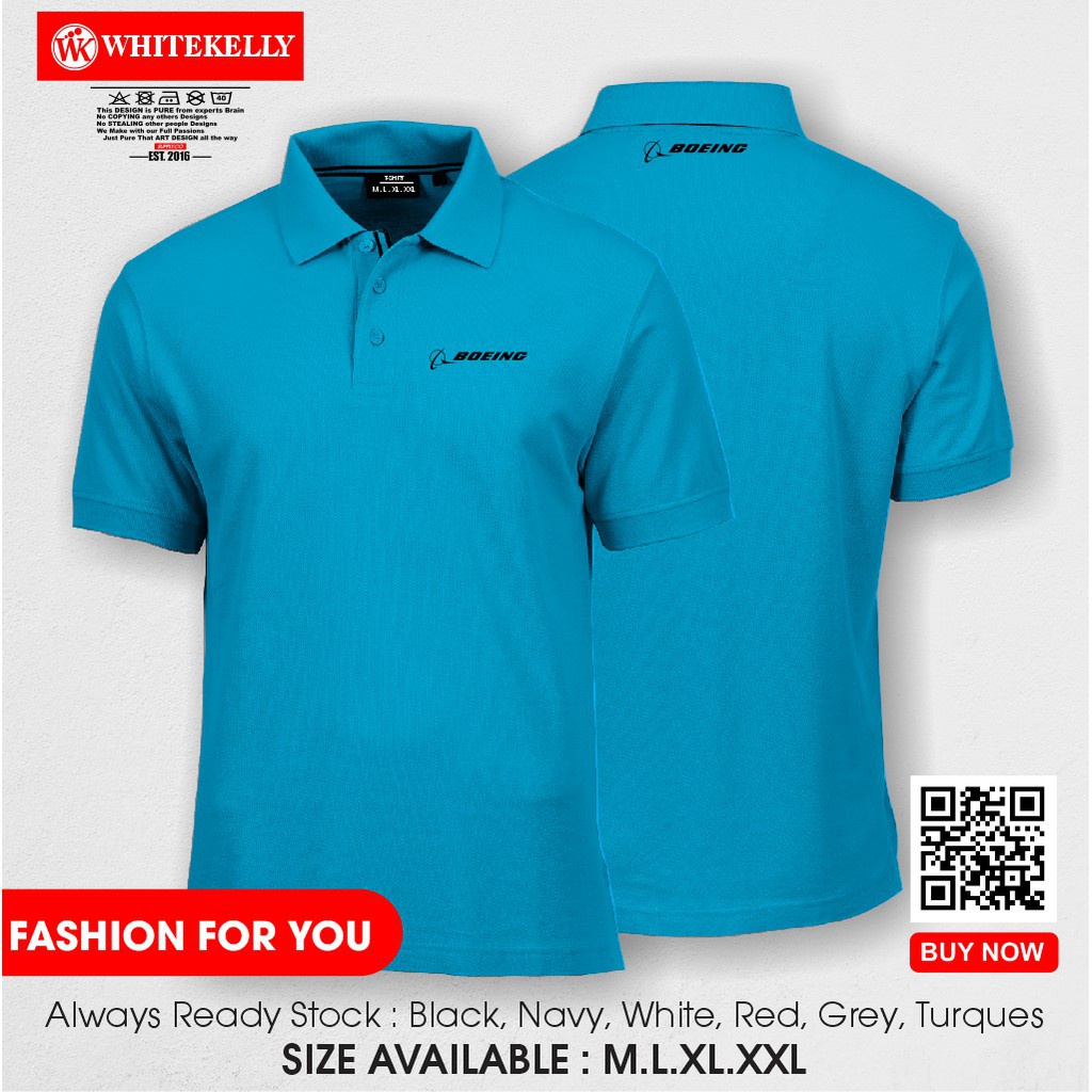 PROMO... Poloshirt Polo Kaos Baju Kerah BOEING LOGO SIMPLE AIRBUS PESAWAT  Termurah