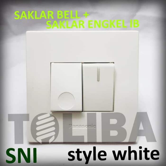 saklar bell + saklar engkel ib panasonic / 2 saklar minimalis push on inbow ib saklar bel SNI