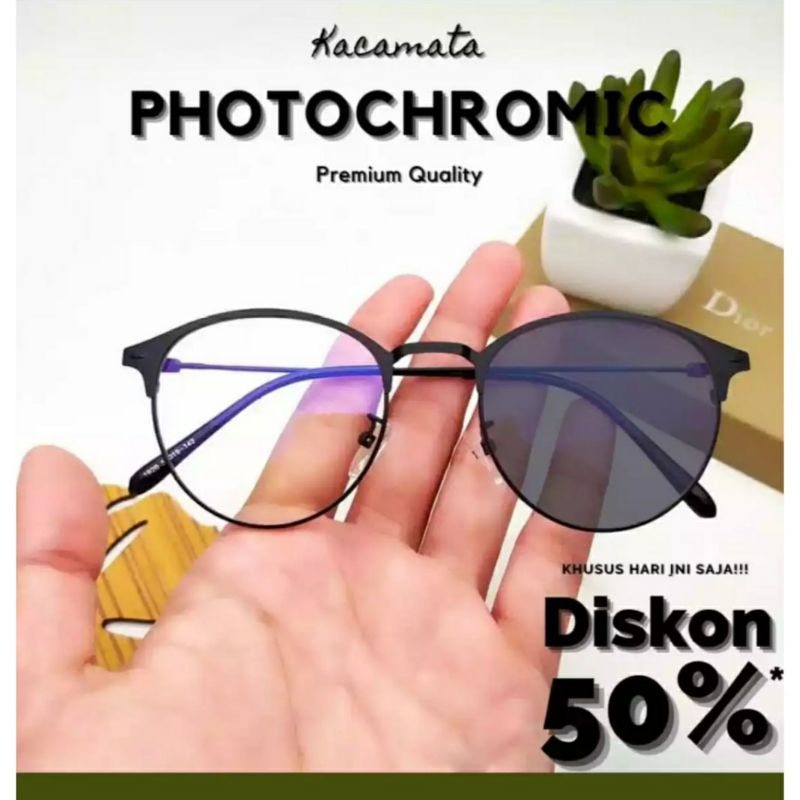 COD KACA MATA PHOTOCROMIC ASLI ORI Kacamata fashion wanita pria style bahan titanium quality import