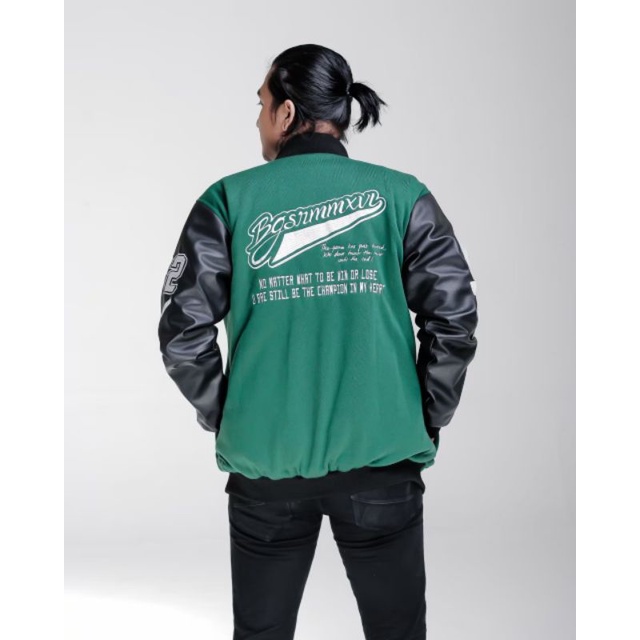 Ink7 Varsity B Green X08 Varsity Jacket B Green X08 Jaket Baseball Jaket Varsity BGSR