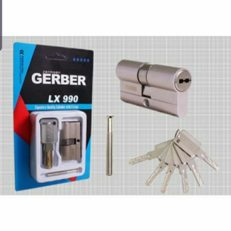 Cylinder Kunci Pintu Gerber 60mm - Anak Kunci Pintu Gerber - Silinder Gerber 60mm