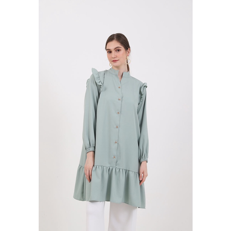 Berrybenka - Atasan Blouse Wanita Sofia Mukila Ruffle Tops-7