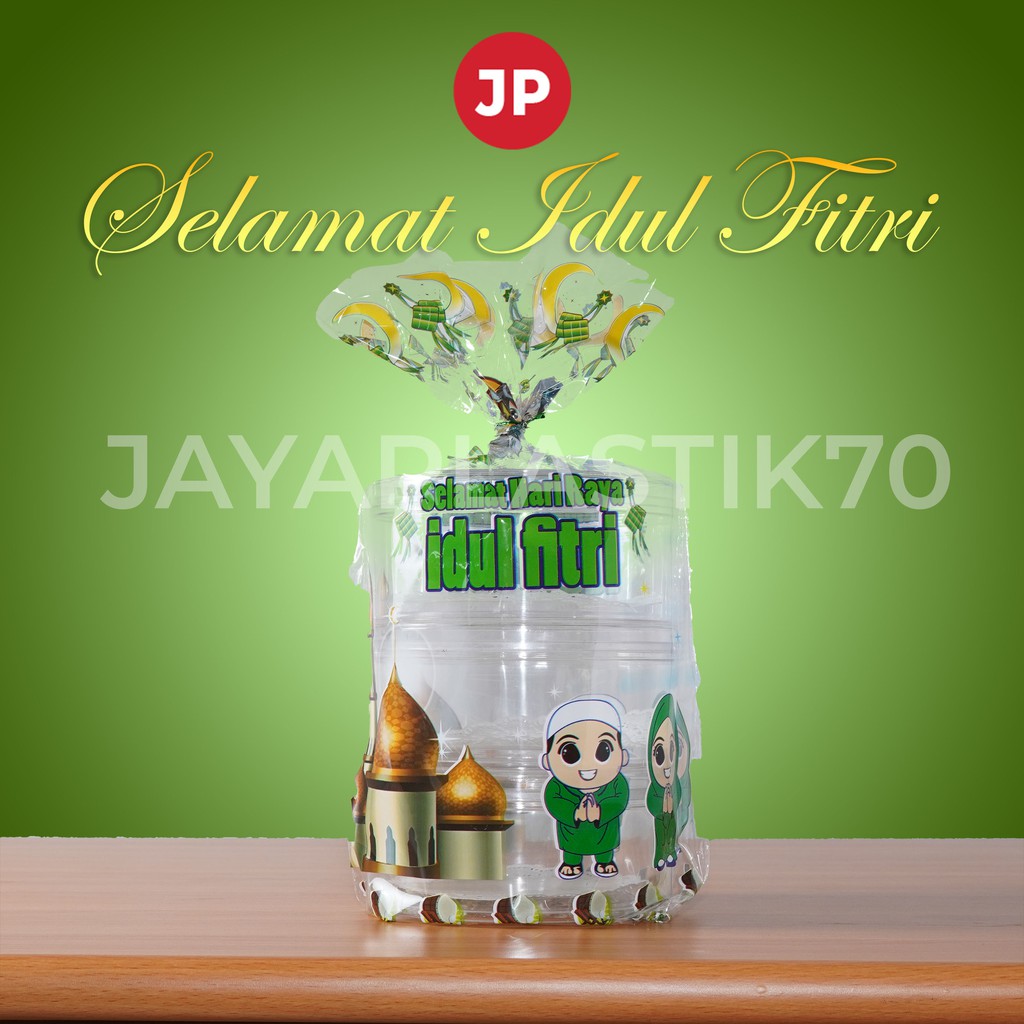 Plastik opp Motif Idul Fitri lebaran isi 12 Pcs uk: 24x45 + termasuk kawat pengikat. Muat Toples nastar 250 Ml dan 500 ml