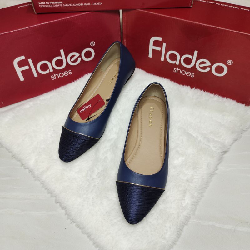 SEPATU FLADEO ORI 205 / Best Seller Sepatu Flatshoes Kerja Warna Navy Wanita