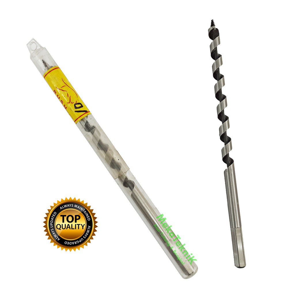 MATA BOR KAYU AUGER BIT RUSH 10MM X 230MM / MATA BOR KAYU SPIRAL PANJANG / AUGER WOOD BIT