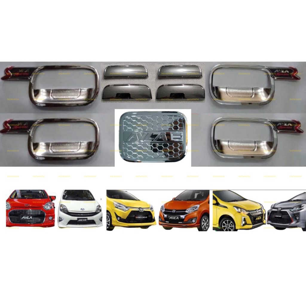 Paket Outer Handle Tank Cover Agya Ayla 2013 2017 2020 2022 UP Activo Chrome