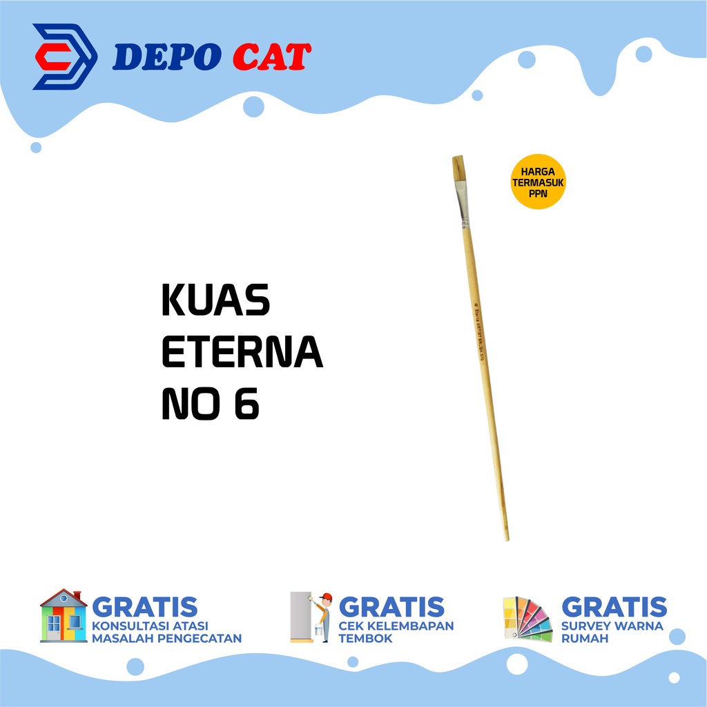 

KUAS LUKIS ETERNA NOMOR 6 | KUAS LUKIS CAT AIR & MINYAK