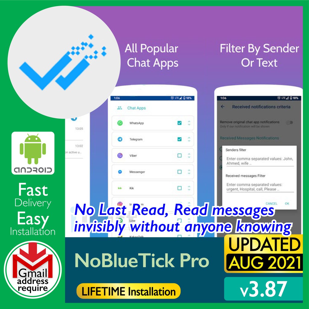 

NBlTck Pr v3.87 - Rd mssgs nvsbly wtht nyn knwng[SmrtPhn - Andrd] - Dgtl Dwnld
