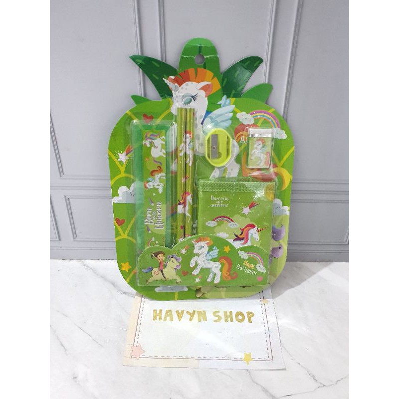 paket alat tulis/stationery set/study set ada dompet/NANAS-3