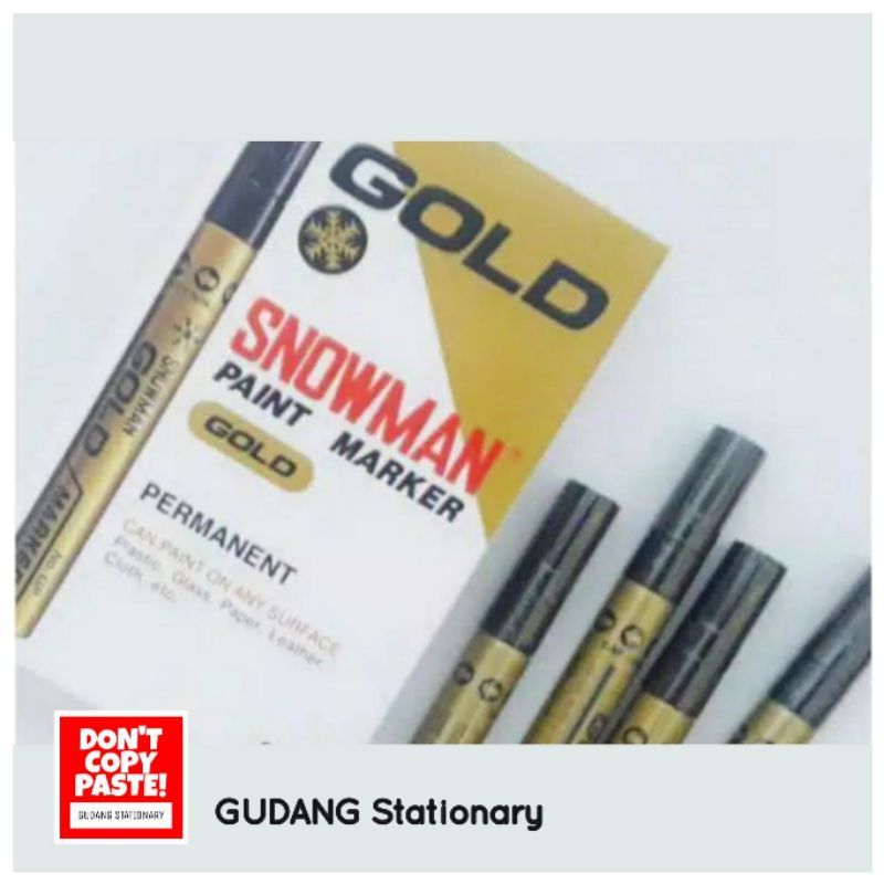 Spidol Permanent Paint Marker Snowman GOLD