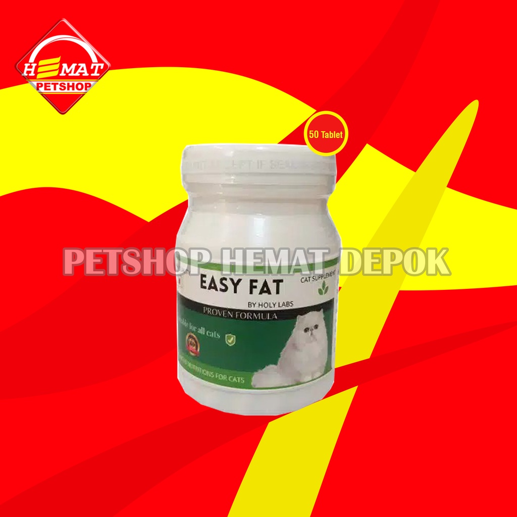 Easy Fat Vitamin Suplemen Penggemuk Penambah Nafsu Makan Kucing 50 kapsul