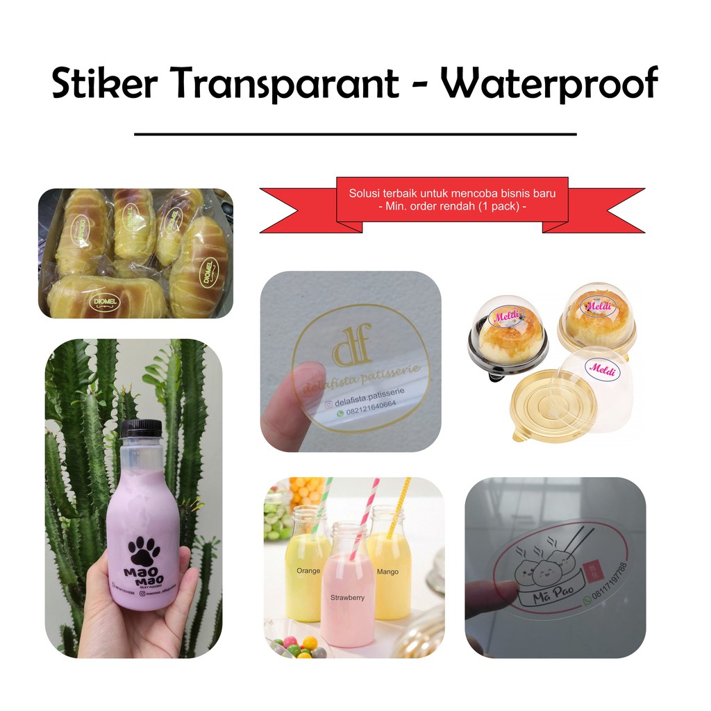 

Stiker Transparant Waterproof - Free Cutting