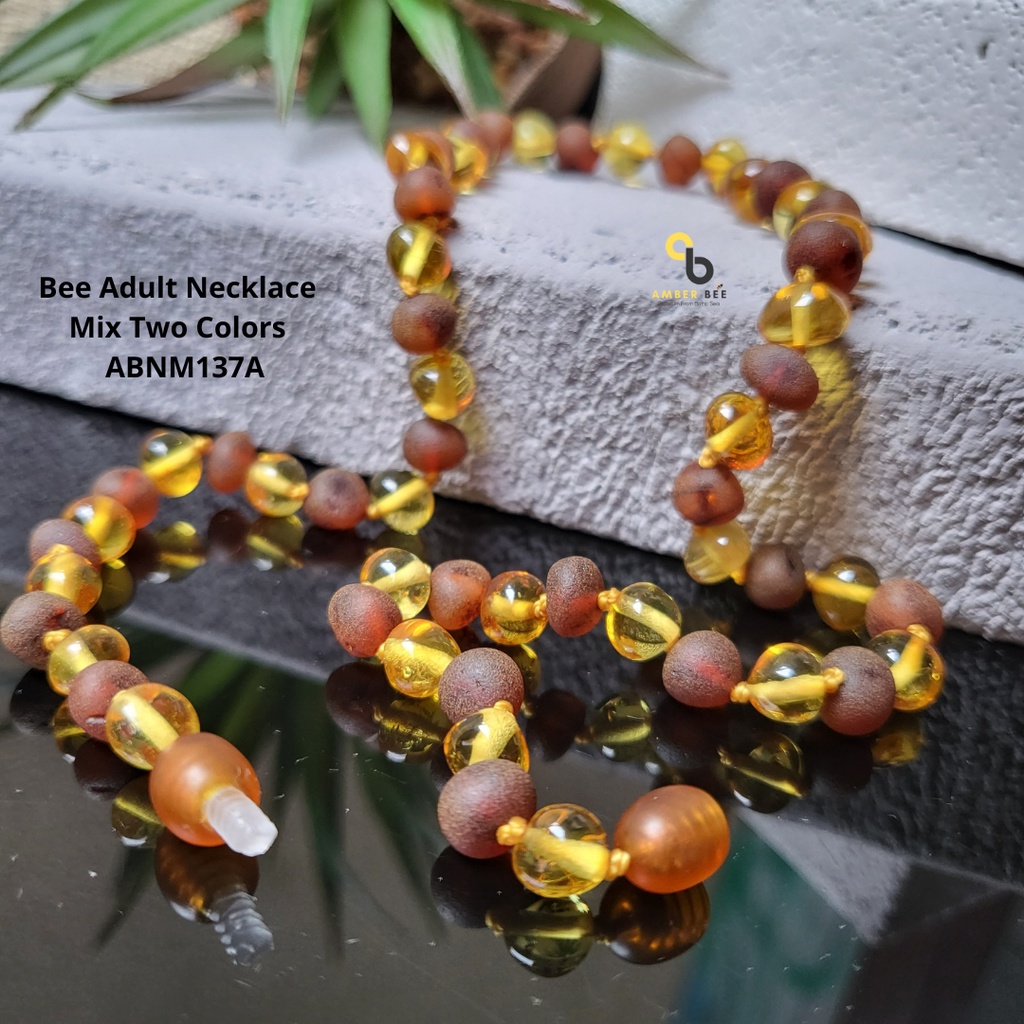 Kalung Amber Dewasa Premium Mix Two Colors by Amberbee ABNM137