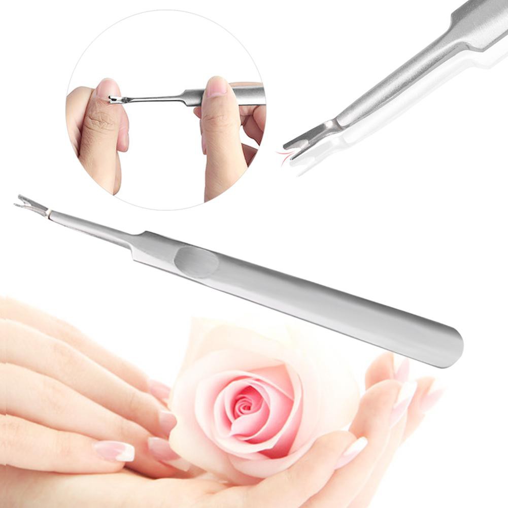 MOJITO Stainless Steel Cuticle Remove Pusher Manicure Pedicure Nail Dead Skin Fork Nail Cleaner