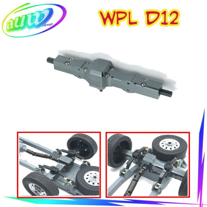 Upgrade Full Metal Rear Bridge axle with gear for WPL D12 Gardan RC Car/truck