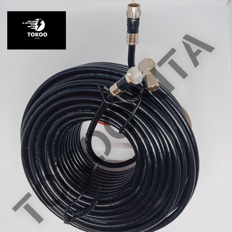 KABEL ANTENA RG6 TV Digital PLATINIUM BERSTANDAR USA DENGAN KONEKTOR PRESS BELDEN + JACK TV L MALE