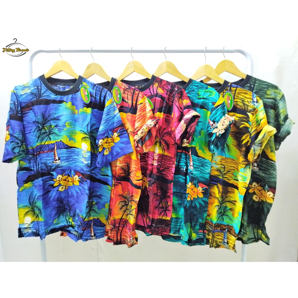 Baju Kaos Pantai Dewasa / Atasan Hawai Bali Bigsize / Baju Oblong Motif Pantai Bahan Rayon / Kaos Surfing