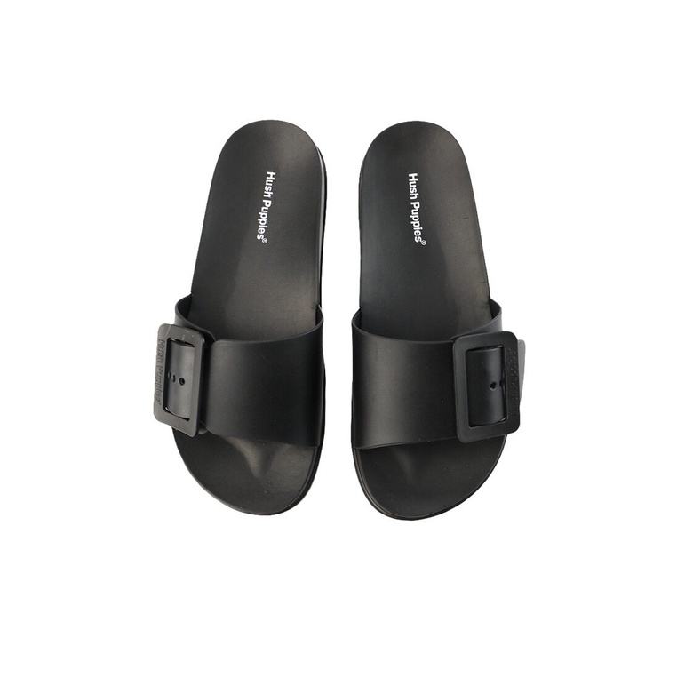 SANDAL SLIDE WANITA HUSH PUPPIES ORIGINAL CASUAL BRANDED BLACK HW19