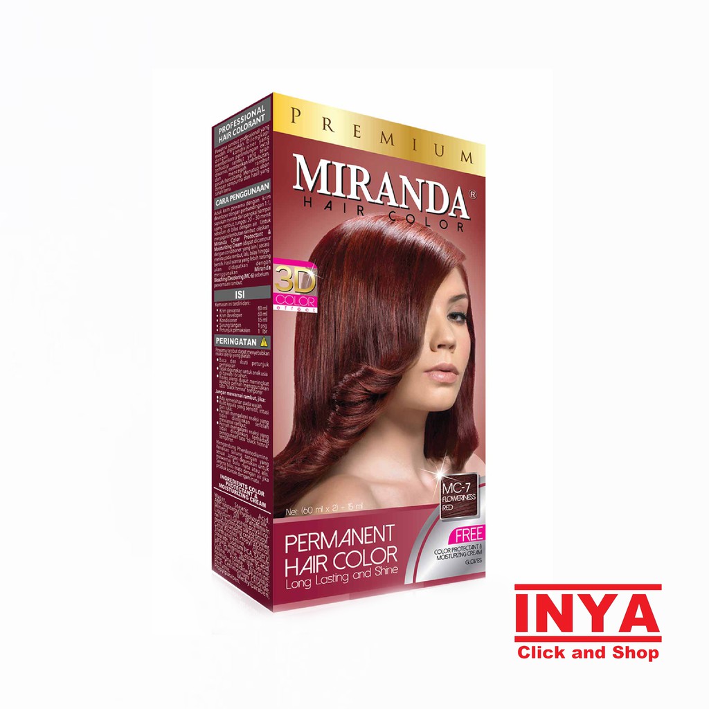 MIRANDA MC-7 FLOWERINESS RED LIQUID - Semir Rambut (30mlx2)+10ml - Pewarna Rambut